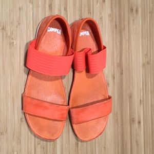 Camper neon orange sandals